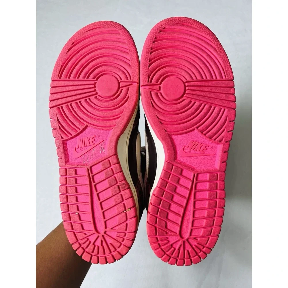 Nike Dunk Low GS Sail Dark Cinder‎ Laser Pink White Leopard 309601-211 Size 5.5Y